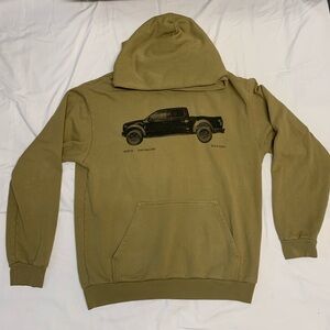Post Malone Austin 2023 Tour Truck Hoodie Mustard Brown Men’s Size XL Pre-owned